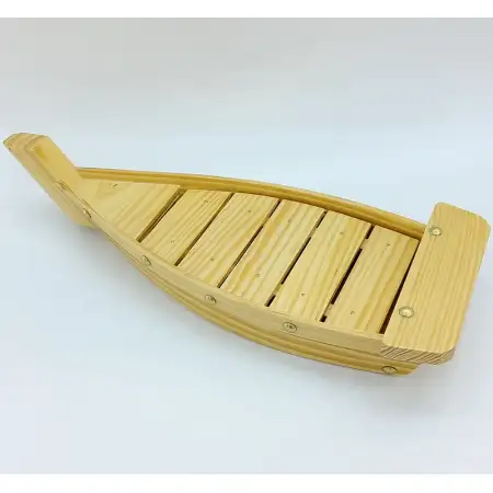 #BT0357; Wooden sushi boat 37cm