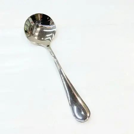 #1010201-SS11; Stainless steel soup spoo..