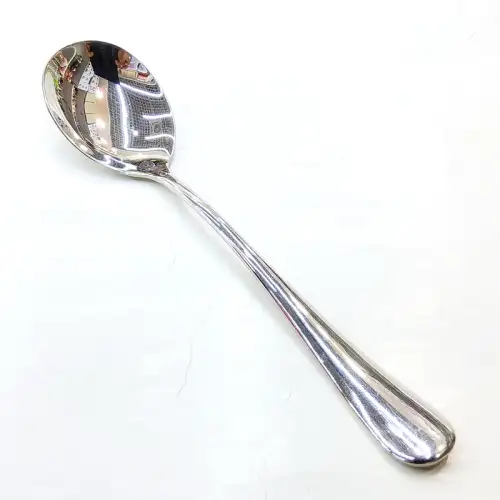#1010201-SS14; Stainless steel salad spoon 19.6cm
