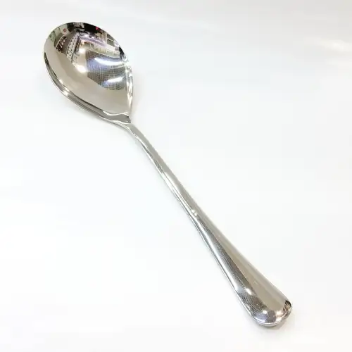 #1010201-SS73A; Stainless steel serving spoon 