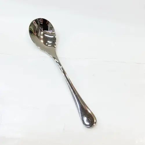 #1010201-SS85D; Stainless steel soup spoon 