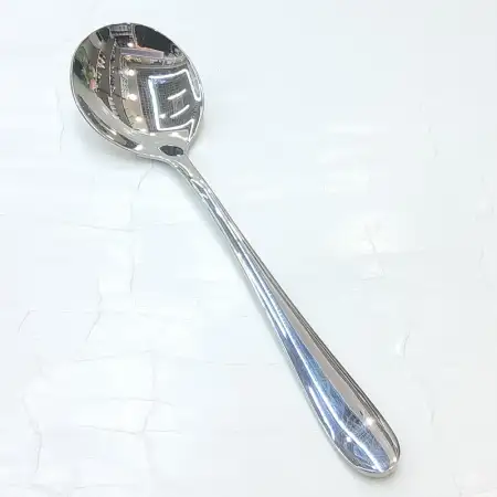 #1084B-9; Stainless steel soup spoon..