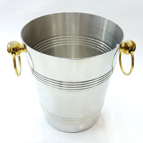 #123202; Stainless steel ice bucket Dia. 15x17.5cm