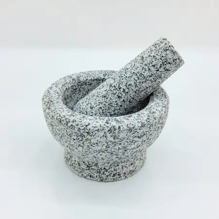 #1308; Mortar and pestle 13x8cm..