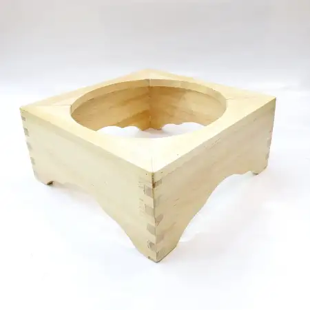 #6MFJ2075; Wooden stone bowl stand 20x7...