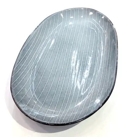 #AA6710; Ceramic oval plate 11.5"- ..