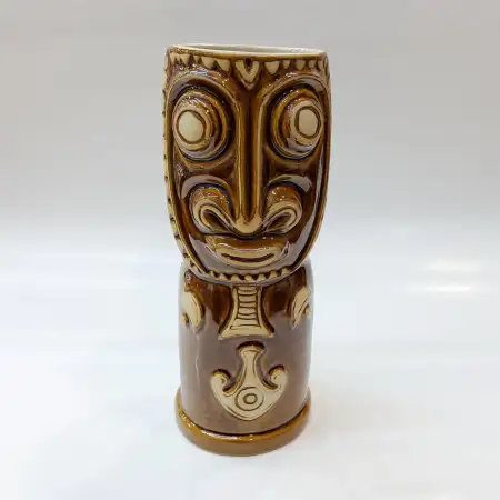 #AB0328; Ceramic tiki cup 450ml..