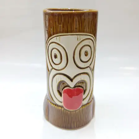 #AB7519; Ceramic tiki cup 450ml..