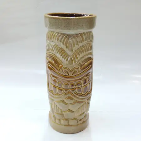#AB7571; Ceramic tiki cup 375ml..