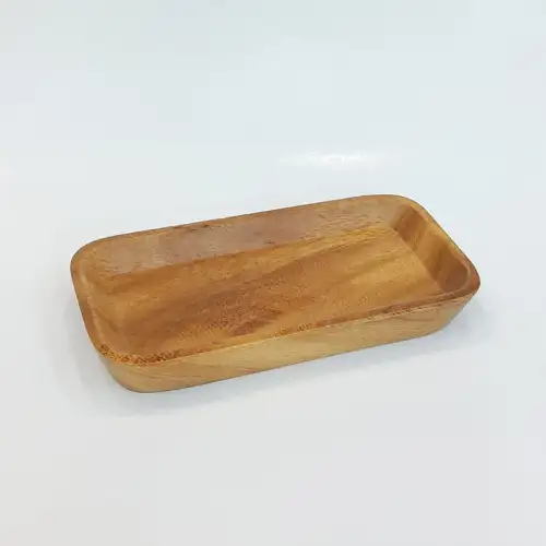 #AC14307; Acacia wood plate 14.3x7cm