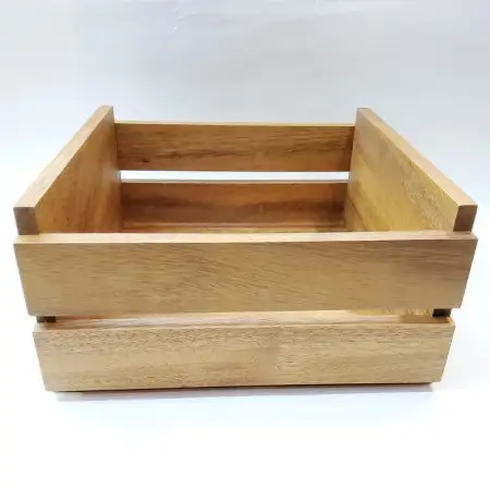 #AC2324K; Acacia wood crate 23x24cm..