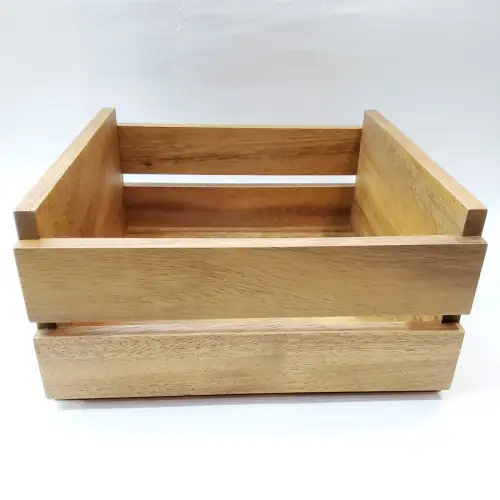 #AC2324K; Acacia wood crate 23x24cm