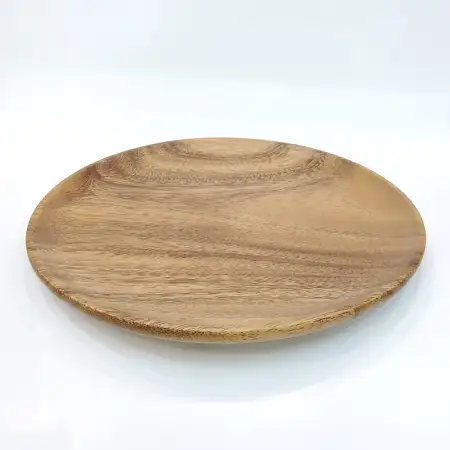 #AC25R; Acacia wood plate Dia. 25cm..