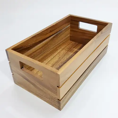 #AC3218K;  Acacia wood crate 32x18cm