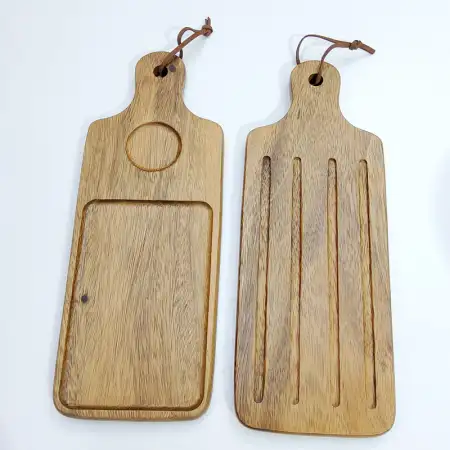 #AC3915;  Acacia wood serving board 39x1..