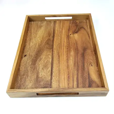 #AC455355K; Acacia wood tray 45.5x35.5cm..