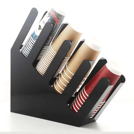 #AM5133; Metal cup 4 holders - Black..