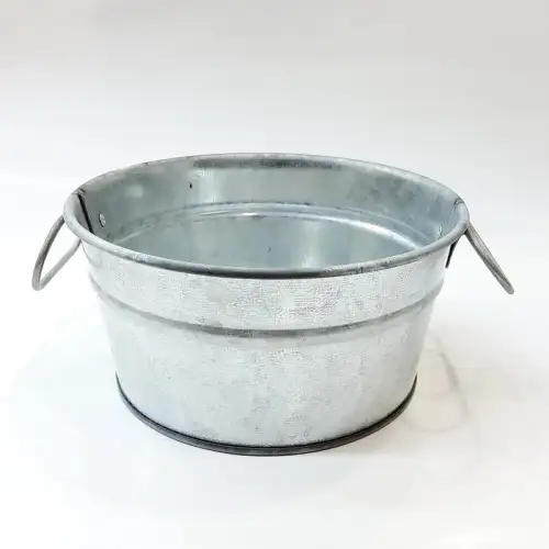 #B232-O; Metal bucket round 15cm Vintage