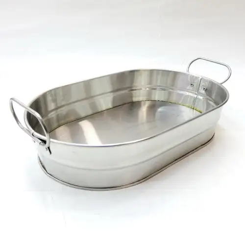 #B267-SS; Metal bucket oval 24x15x5cm 