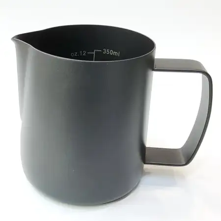#BJ-L350BK; Stainless steel milk pitcher..