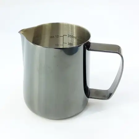 #BJ-L350GY; Stainless steel milk pitcher..