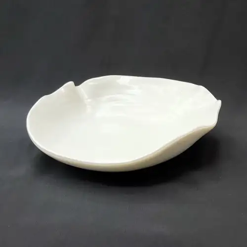 #BS1676-WT; Ceramic deep plate 6.5 inches