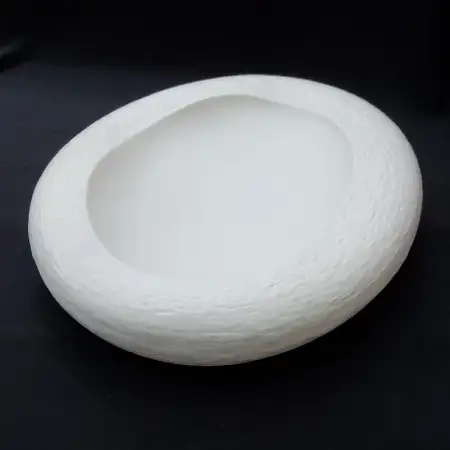 #BS1799-WT; Ceramic rock bowl 12.25 inch..