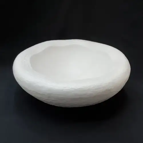 #BS1805-WT; Ceramic rock bowl 8 inches
