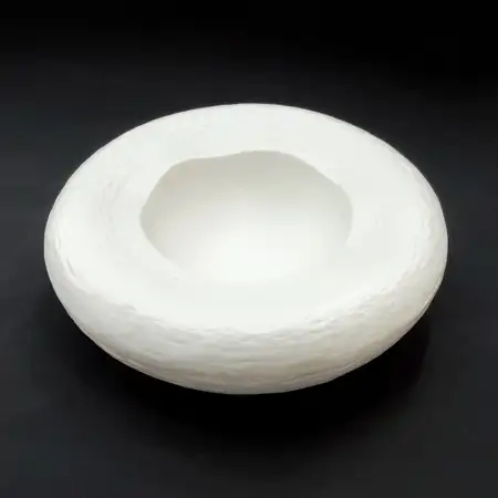 #BS1812-WT; Ceramic rock bowl 7 inches..