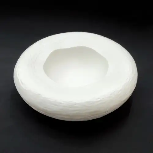 #BS1812-WT; Ceramic rock bowl 7 inches