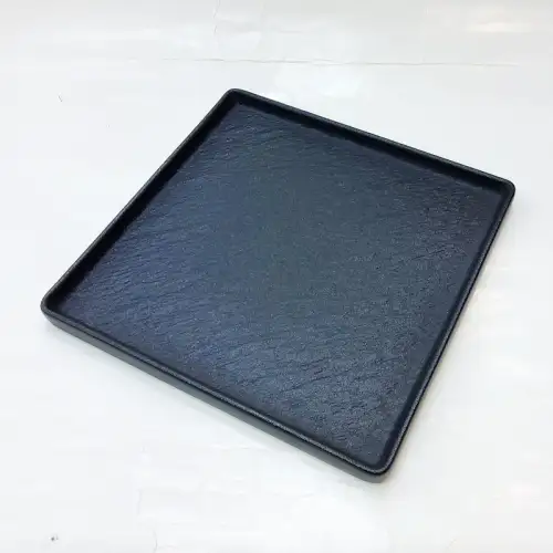 #BS1935-BK; Ceramic square plate 20cm