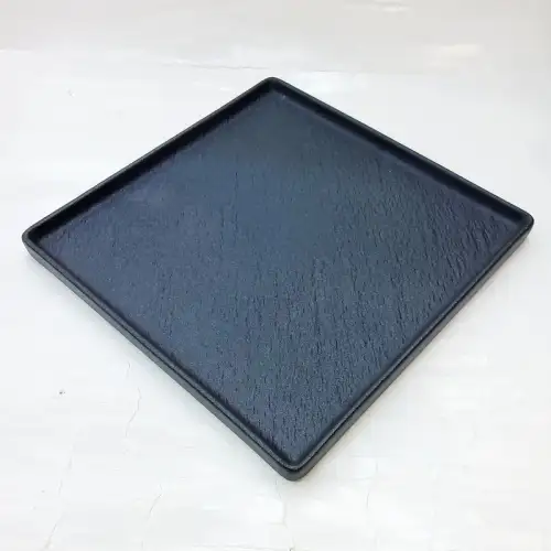 #BS1942-BK; Ceramic square plate 25cm