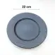 #BS1966-BK; Ceramic round plate 22cm