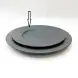 #BS1966-BK; Ceramic round plate 22cm