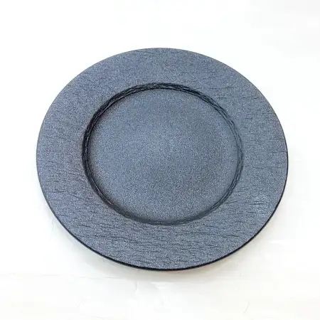 #BS1966-BK; Ceramic round plate 22cm..