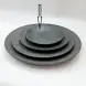 #BS5002-BK; Ceramic round plate 16cm