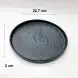 #BS5057-BK; Ceramic flat round plate 23cm