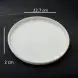 #BS5057-WT; Ceramic flat round plate 23cm