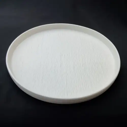 #BS5064-WT; Ceramic flat round plate 27cm