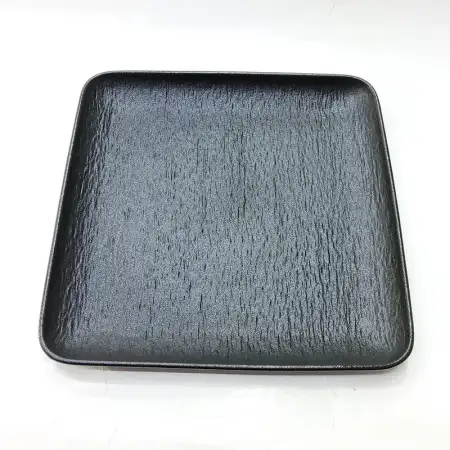 #BS5163-BK; Ceramic 23cm square plate..