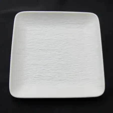 #BS5170-WT; Ceramic 27.5cm square plate..