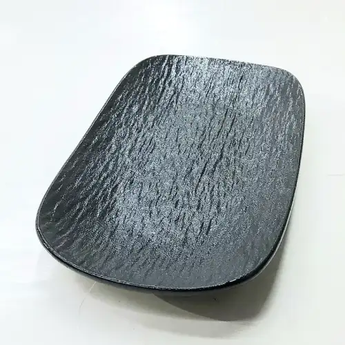 #BS5309-BK; Ceramic rectangular plate 15cm