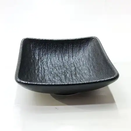 #BS5316-BK; Ceramic square plate 7.5cm..