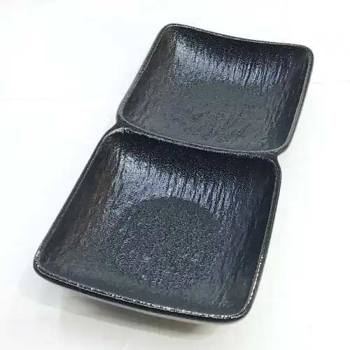 #BS5354-BK; Ceramic sauce dish 1x2
