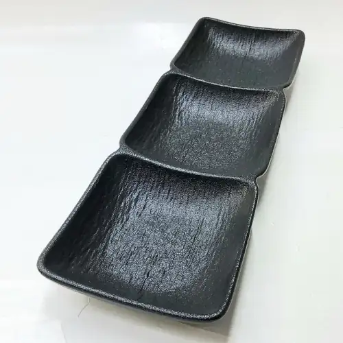 #BS5361-BK; Ceramic sauce dish 1x3