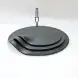 #BS8843-BK; Ceramic round 23cm slate shape