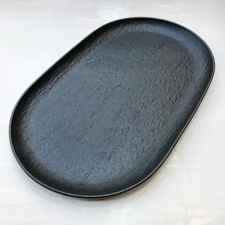 #BS8881-BK; Ceramic platter 38.5x23.5cm..