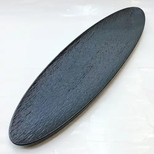 #BS9000-BK; Ceramic oval plate 49cm