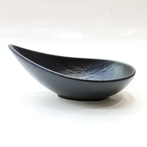 #BS9055-BK; Ceramic oval bowl 13cm