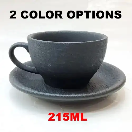 #BSEG200; Ceramic coffee cup with saucer 215ml